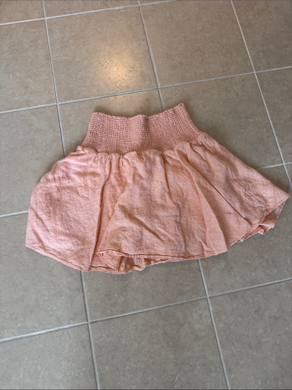 J. Crew Peach Smocked-Waist Circle Skirt